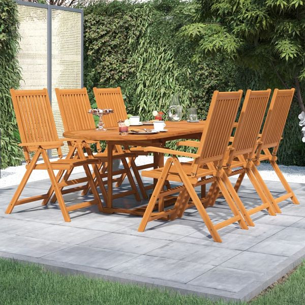 vidaXL 7-teilig Garten-Essgruppe Massivholz Akazie, 3079639