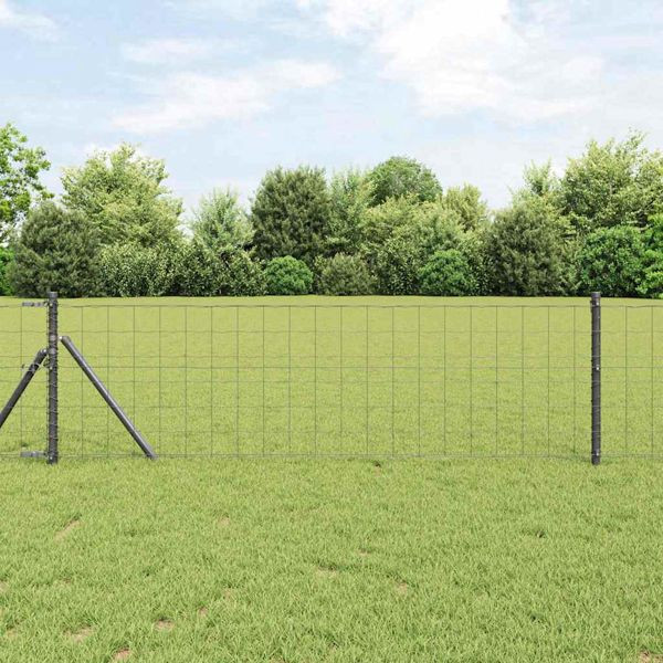 vidaXL Eurozaun Grau 0,4 x 50 m PVC-beschichtetes Eisen, 42004586