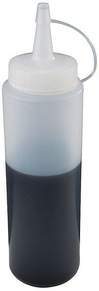 APS Quetschflasche, Ø 5,5 cm, Höhe: 19 cm, 0,35 Liter, Polyethylen, transparent, mit Schraubdeckel, 93163