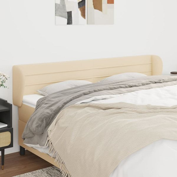 vidaXL Kopfteil mit Ohren Creme 203x23x78/88 cm Stoff, 3117311