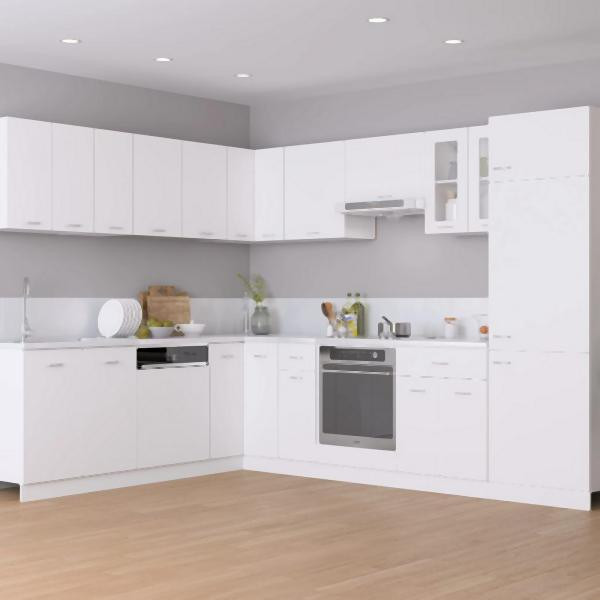 vidaXL 14-tlg. Küchenzeile Weiß Holzwerkstoff, 3067666, 8720286327227