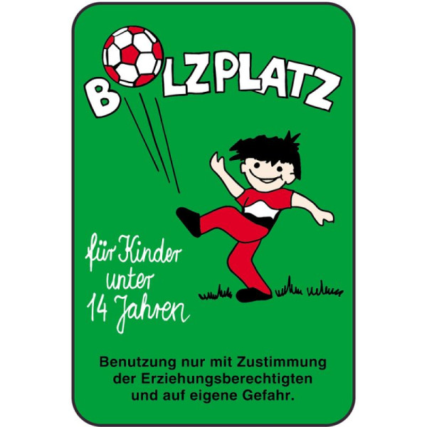 Stein HGS Spielplatzschild, BOLZPLATZ für Kinder unter 14 Jahren, 400 x 600 mm, 14841