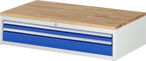 RAU Schubladenschrank Serie 7000, B1145 x T650 x H285mm, Schubladen: 1xH60, 1xH120 mm, Buche-Massiv-Arbeitsplatte, Stärke 25mm, 03-XXL1.1A-B.11