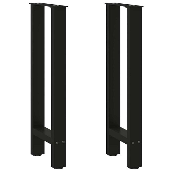 vidaXL Couchtischbeine Schwarz 2 Stk. 38x(72-73) cm Stahl, 4013296