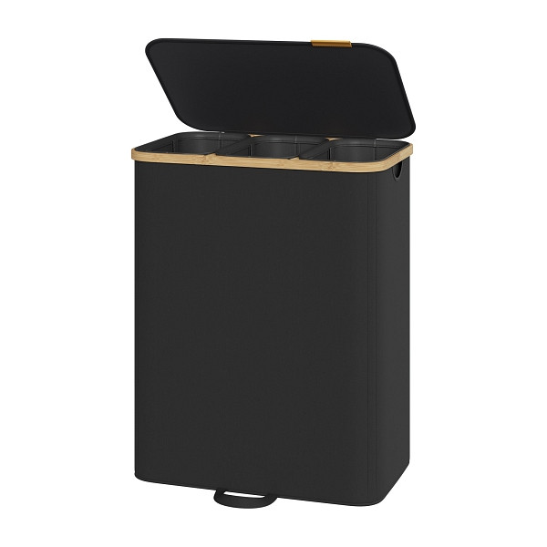 SONGMICS Wäschekorb, Schwarz, 60x38x75 cm, LCB533BH01
