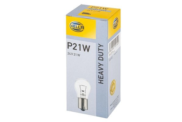 HELLA Halogen-Glühlampe, P21W, Heavy Duty, 24V, 21W, Sockelausführung Glühlampe: BA15s, Schachtel, 8GA 002 073-241
