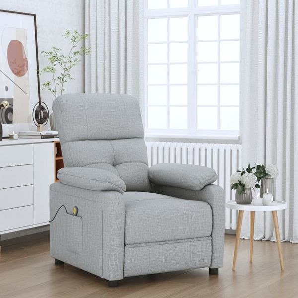 vidaXL Massagesessel Hellgrau Stoff, Material: Textilgewebe, 289672
