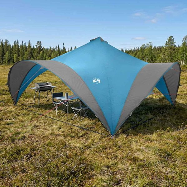 vidaXL Party-Zelt mit Dach Blau 600 x 600 x 400 cm Polyester und Stahl, 42028612