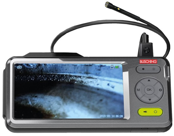 Busching Endoskop HD 3,9 mm Dual-Objektiv-Kamera, Sondenlänge ca. 1 Meter / 5"-720p-IPS-Farbdisplay, 100947