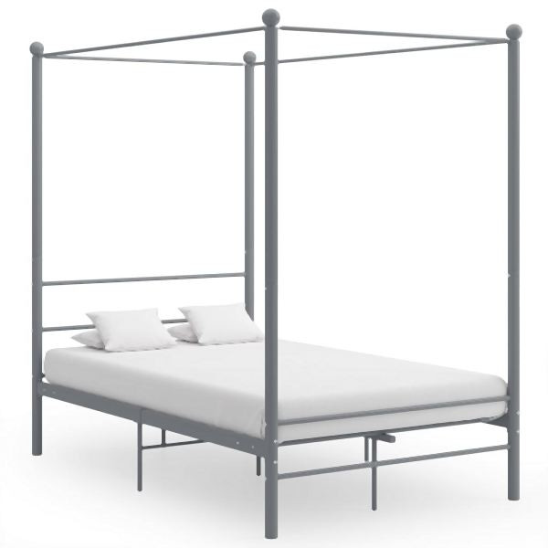 vidaXL Himmelbett Grau Metall 140x200 cm, 325062, 8720286163771