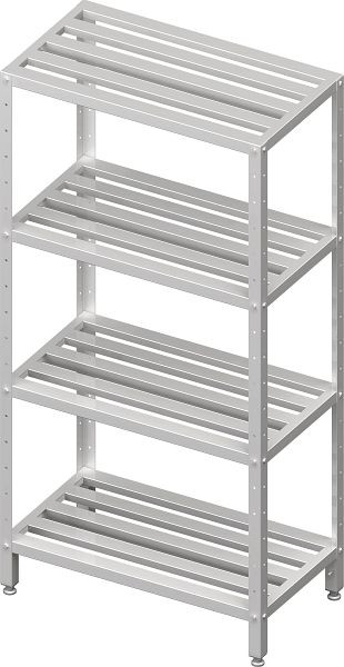 Stalgast Regal mit höhenverstellbaren Gitterrost-Böden, 1400x600x1800 mm, Selbstmontage, DRL14605