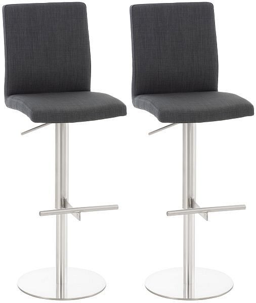 CLP Barhocker Cadiz Stoff edelstahl, dunkelgrau, VE: 2 Stück, 315324