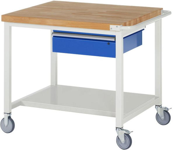 RAU Fahrbare Werkbank Serie 8000, 1 x Schublade, Ablageboden, 1000x880x900 mm, 05-8001A6-109B4S.11