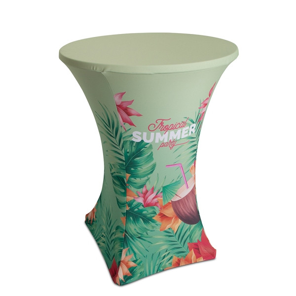 Showdown Displays Tischusse Stehend Rund 80cm, Double-Stretchstoff 100% PES, TCSR80