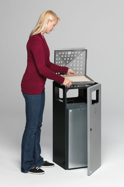 VAR Kombi-Ascher H 92, gelocht, Korpus anthrazit, Deckel & Tür silber, 3512