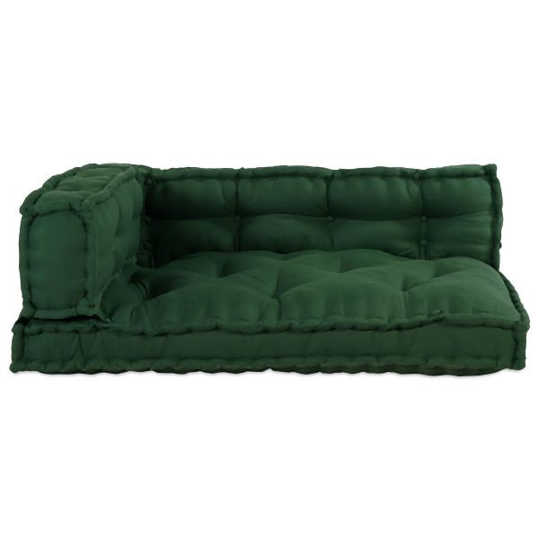 vidaXL Paletten-Sofa-Kissen mit Arm- und Rückenlehne in Grün aus Stoff, 4019089