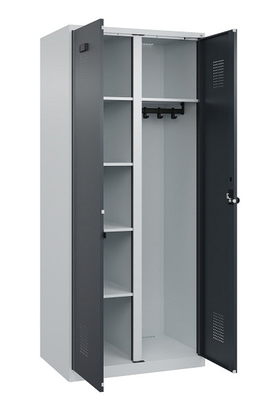 C+P Wäsche-/Garderobenspind Evolo PLUS, 2 Abteile, 1850x800x500mm, 7035/7016, Drehriegel, 049600-22 S10012
