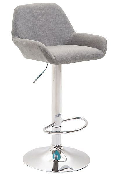 CLP Barhocker Braga Stoff chrom, grau, 309000, 4251563471370