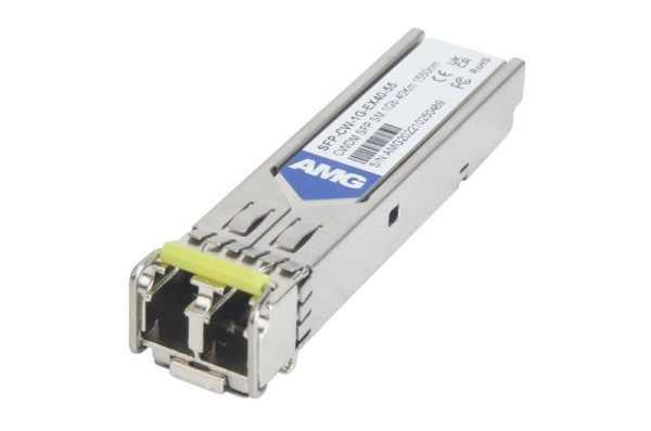 AMG Systems SFP, 1Gb/s, Doppelfaser, Singlemode, 40km Reichweite Tx/Rx: 1550nm, LC, DDM, DWDM, SFP-CW-1G-EX40-55