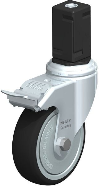 Blickle LKRA-PATH 101K-11-FI-FK-EV17 Apparate-Lenkrolle mit Expander & Feststeller, Thermoplastisches Polyurethan, Grau, 848814