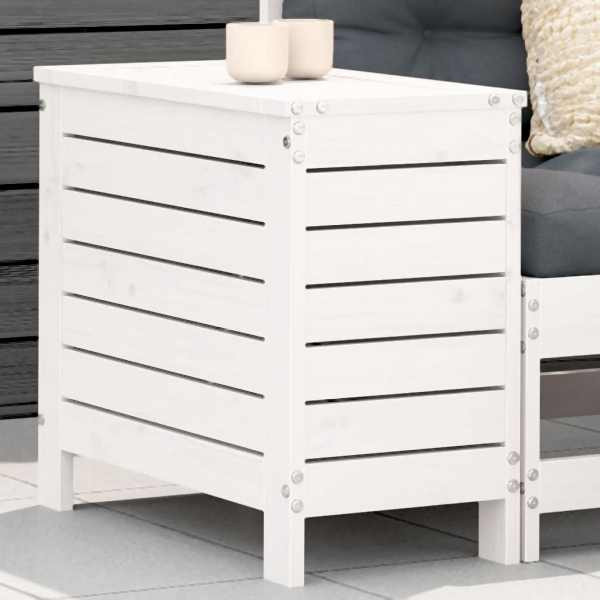 vidaXL Gartenhocker Weiß 62x31,5x52 cm Massivholz Kiefer, 844889