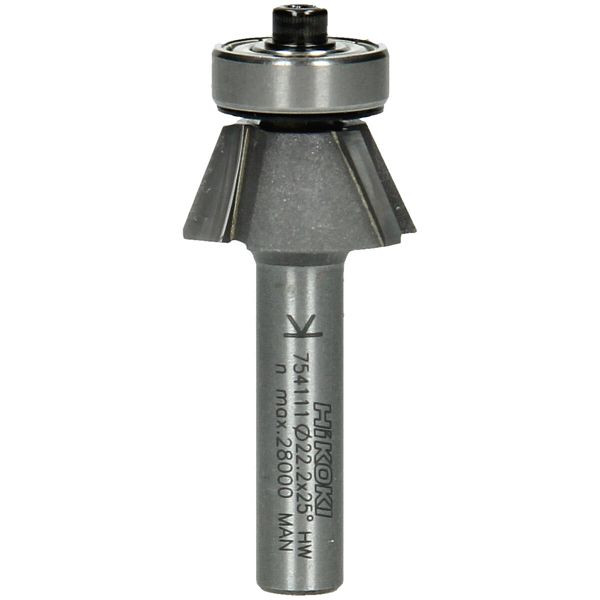 HiKOKI 8 mm Fasenfräser mit Kugellager drei Schneiden 22.2x53x25, 754111