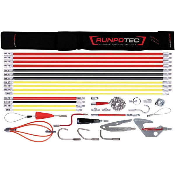 Runpotec Paket 35-teilig Einziehhilfe für nicht geführte Leitungen, 10173