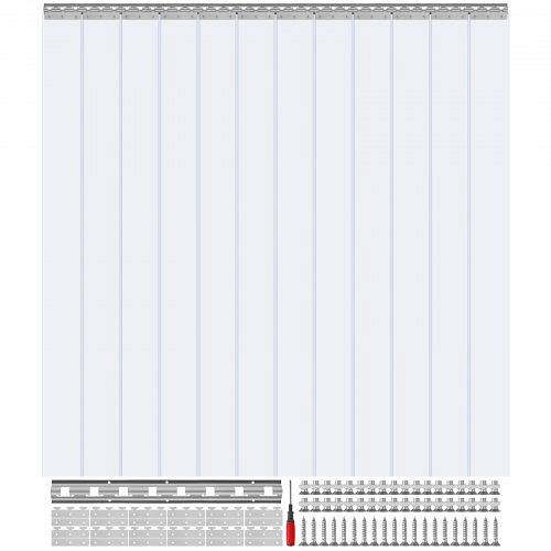 VEVOR 183x244cm Streifenvorhang Lamelle Lamellenvorhang PVC Transparent 2mm dick, PZMLPZPTLGGHMRDOEV0