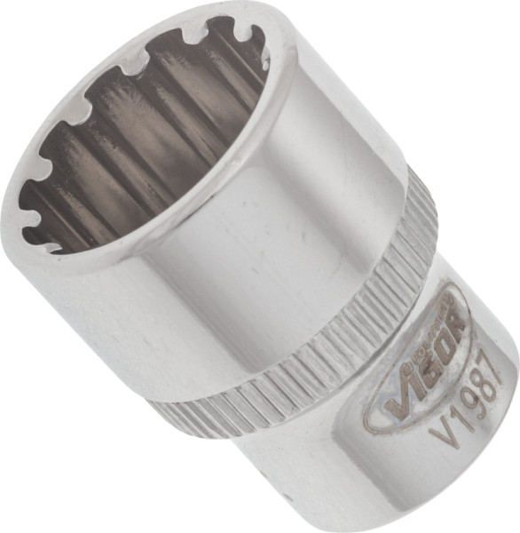 VIGOR Multiprofil-Steckschlüsseleinsatz, Vierkant hohl 6,3 mm (1/4 Zoll), Multiprofil, 14 mm, VE: 10 Stück, V1987