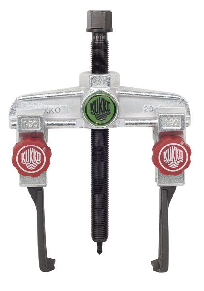KUKKO 2-armiger Universal Abzieher mit extrem schmalen, schnellverstellbaren Haken, Spannweite außen: 90 mm, 20-1+S-T