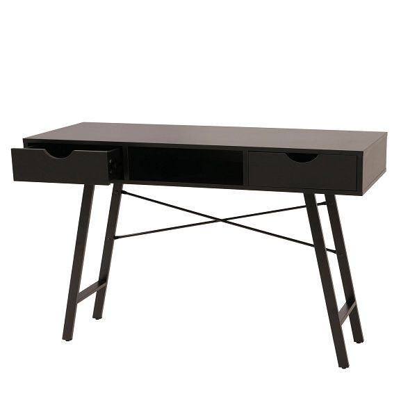 Mendler Schreibtisch HWC-E92, Bürotisch Computertisch, 3D-Struktur 120x60xcm, schwarz, 75781