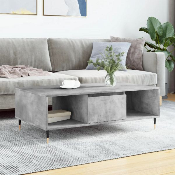 vidaXL Couchtisch Betongrau 104x60x35 cm Holzwerkstoff, 827080