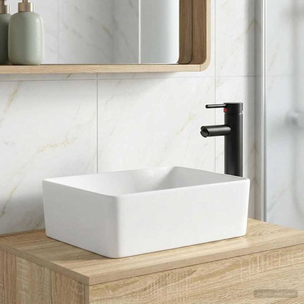 vidaXL Waschbecken fürs Badezimmer Matt Schwarz 40,5 x 30,5 x 13 cm, 890249