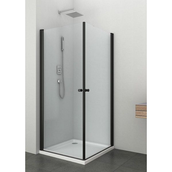 Sanotechnik Schwenktür schwarz matt Abmessungen 85-87x195cm, BD90