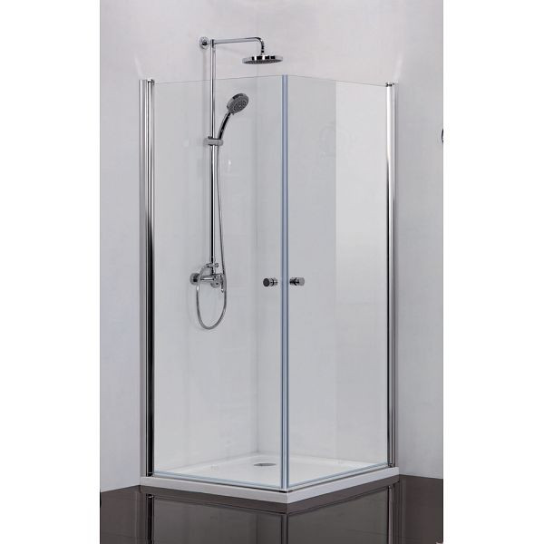Sanotechnik Eckduschkabine mit zwei Schwingtüren, 87,5-89,5/87,5-89,5/195cm, N1290