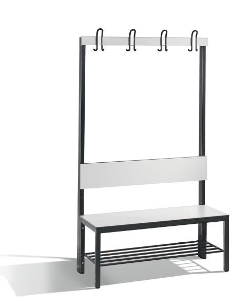 C+P Garderobenbank mit Rückenlehne, Basic Plus, H1650xB1000xT407mm, 8060-110 S10000