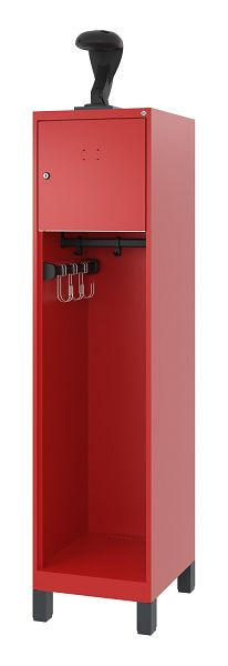 C+P Feuerwehrspind Evolo, Modell YOUNGSTER, 1 Abteil, H1630xB400xT500 mm, Feuerrot, Füße, 0490015-12 S10008