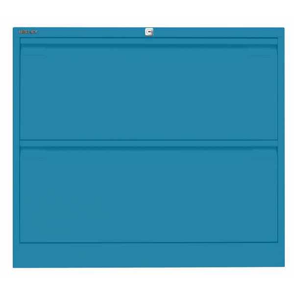 Bisley Hängeregistraturschrank, doppelbahnig, 2 HR-Schubladen, 686 azur, DF2686