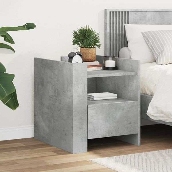 vidaXL Nachttisch Betongrau 45x50x50 cm Holzwerkstoff, 848279
