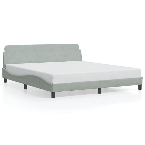 vidaXL Bettgestell mit Kopfteil Hellgrau 180x200 cm Samt, 373232
