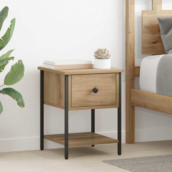 vidaXL Nachttisch 2-teilig Artisan-Eiche 34 x 35,5 x 45 cm Holzwerkstoff, 881803