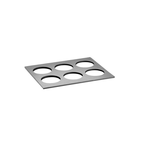 APS GN 1/2 Naturschieferplatte THE GRID - 32,5 x 26,5 cm, mit 6 Ausschnitten Ø 8,5 cm, GN System, 19187