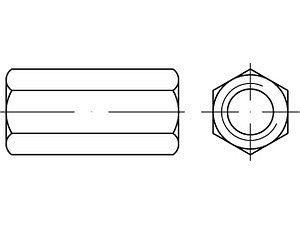ART 88087 Verbindungsmuffen, Sechskant A 1 / A 2 M 10 x 30 SW 17 VE=S (25 Stück)