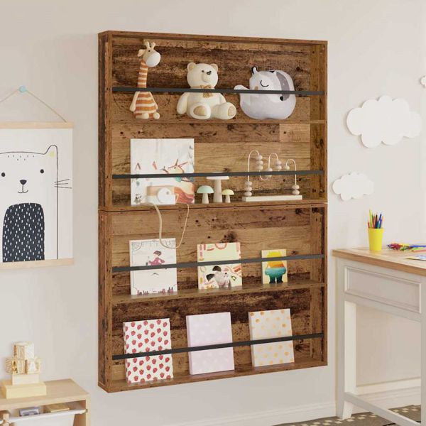 vidaXL Magazinregal 2 pcs Altholz 100 x 12 x 70 cm Holzwerkstoff, 890861