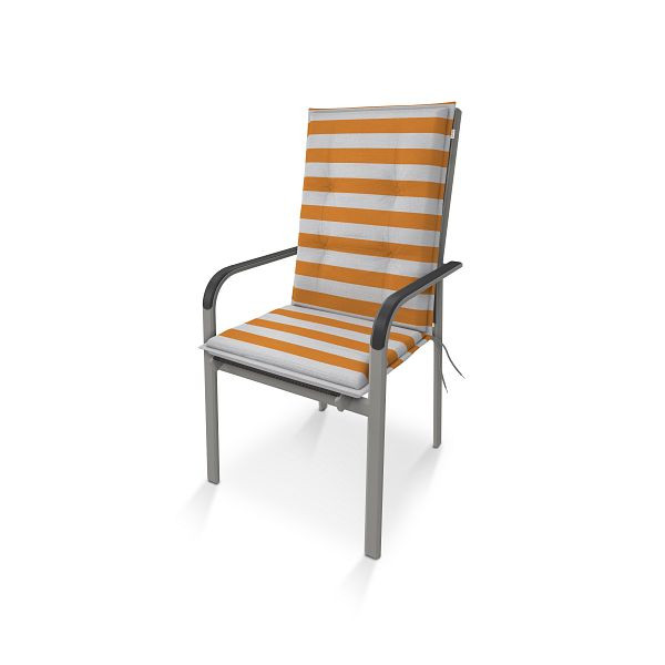 doppler Auflage Midi LIVING ca. 110x48x6 cm, mit Stehsaum, orange, grau Streifen, 5192154912