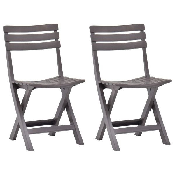 vidaXL Klappbare Gartenstühle 2 Stk. Kunststoff Mokka, 48788
