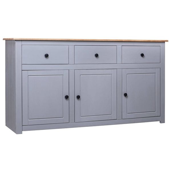 vidaXL Sideboard Grau 135x40x80 cm Kiefernholz Panama, 282704