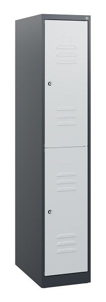 C+P Doppelstöckiger Spind Classic PLUS, 1530x300x500mm, 7016/7035, Zylinderschlösser, 0803005-10 S10030