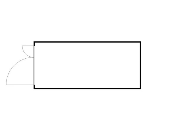 FLADAFI Materialcontainer MC 1500, verzinkt, zerlegt, Holzfußboden, Doppelflügeltür (asymmetrisch) auf der 2 m Seite, F15200203
