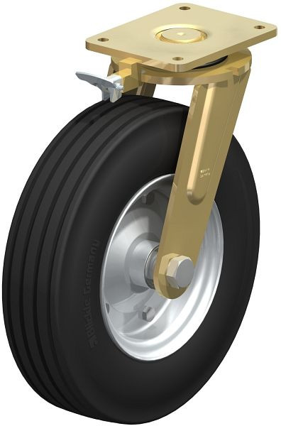 Blickle LS-VLE 405K-RI4 Stahlgeschweißte Schwerlast-Lenkrolle, schwere Drehkranz-Ausführung, Super-Elastik-Vollgummi, Schwarz, 852144